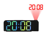 Reloj despertador con proyección de pantalla grande y LED, fuente grande