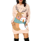 Vestidos de sudadera con estampados navideños para mujer