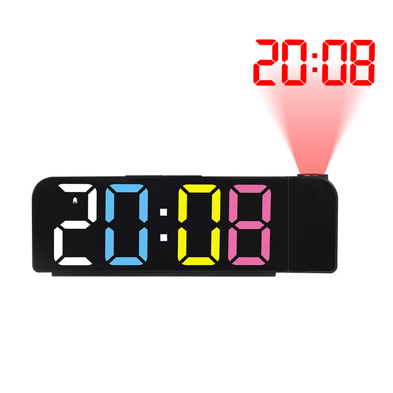 Reloj despertador con proyección de pantalla grande y LED, fuente grande
