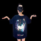 Mid-Length Reflective Short-Sleeved T-Shirt Women Summer Loose