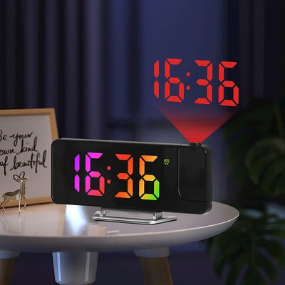Reloj despertador con proyección de pantalla grande y LED, fuente grande