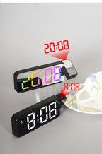 Reloj despertador con proyección de pantalla grande y LED, fuente grande