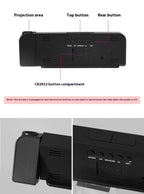 Reloj despertador con proyección de pantalla grande y LED, fuente grande