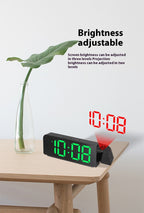 Reloj despertador con proyección de pantalla grande y LED, fuente grande
