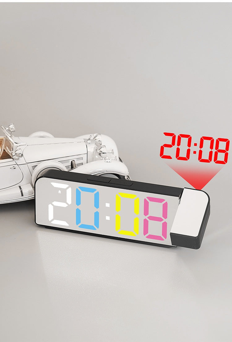 Reloj despertador con proyección de pantalla grande y LED, fuente grande