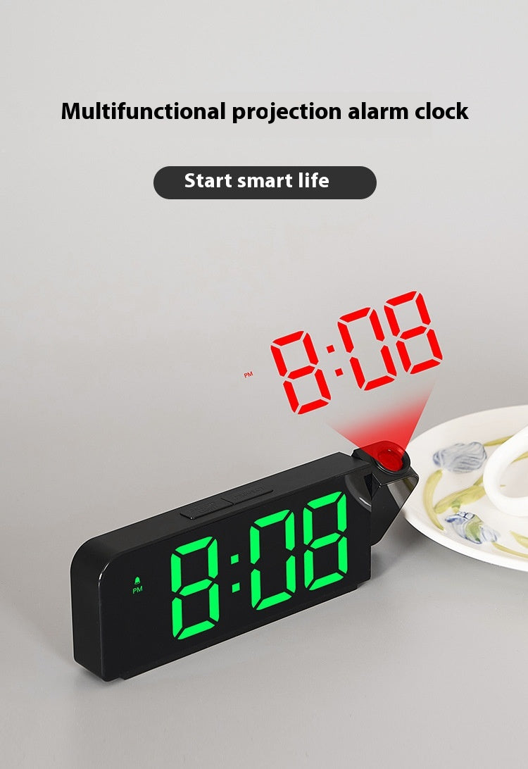 Reloj despertador con proyección de pantalla grande y LED, fuente grande
