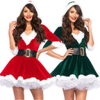 Vestido navideño sexy de Papá Noel para mujer, sudadera con capucha, disfraces de cosplay, ropa de fiesta de noche para mujer, vestidos cálidos de invierno
