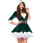Vestido navideño sexy de Papá Noel para mujer, sudadera con capucha, disfraces de cosplay, ropa de fiesta de noche para mujer, vestidos cálidos de invierno