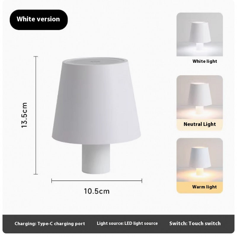 Lámpara de mesa con luz LED creativa para vino, con atenuación y carga para botellas de vino