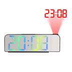 Reloj despertador con proyección de pantalla grande y LED, fuente grande