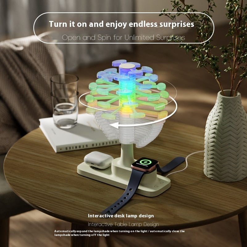 Lámpara de mesa LED con diseño de árbol en espiral para decoración creativa del hogar