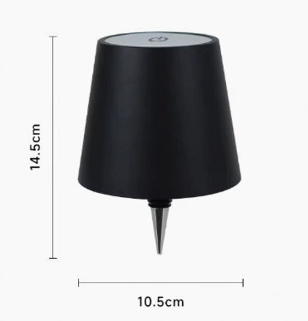 Lámpara de mesa con luz LED creativa para vino, con atenuación y carga para botellas de vino