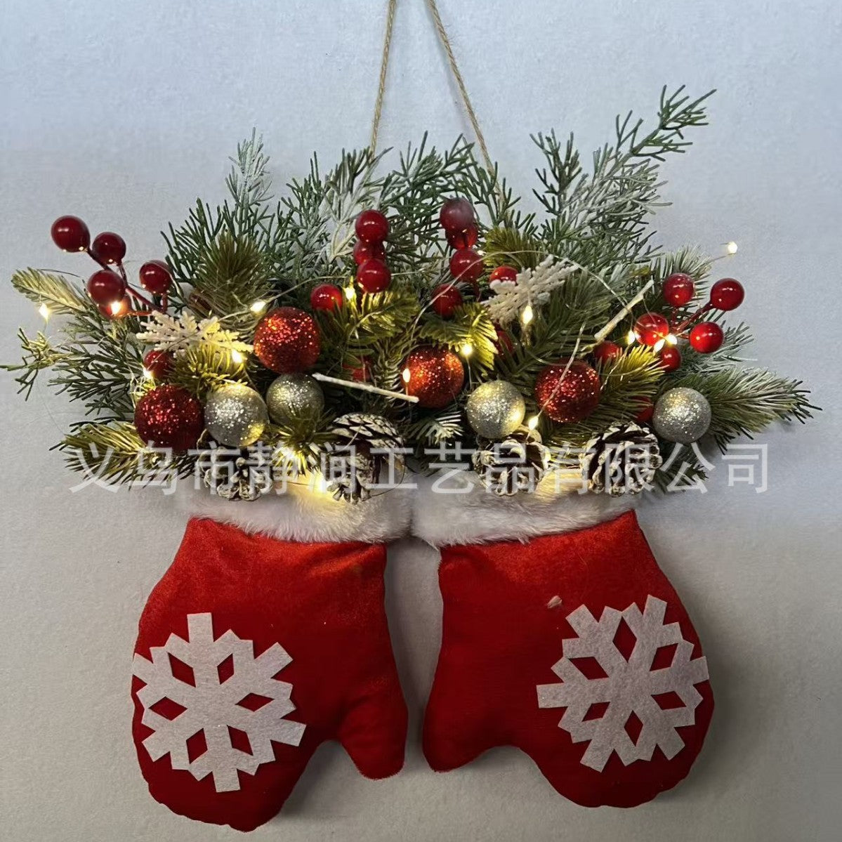Guirnalda de guantes navideños brillantes Corona navideña