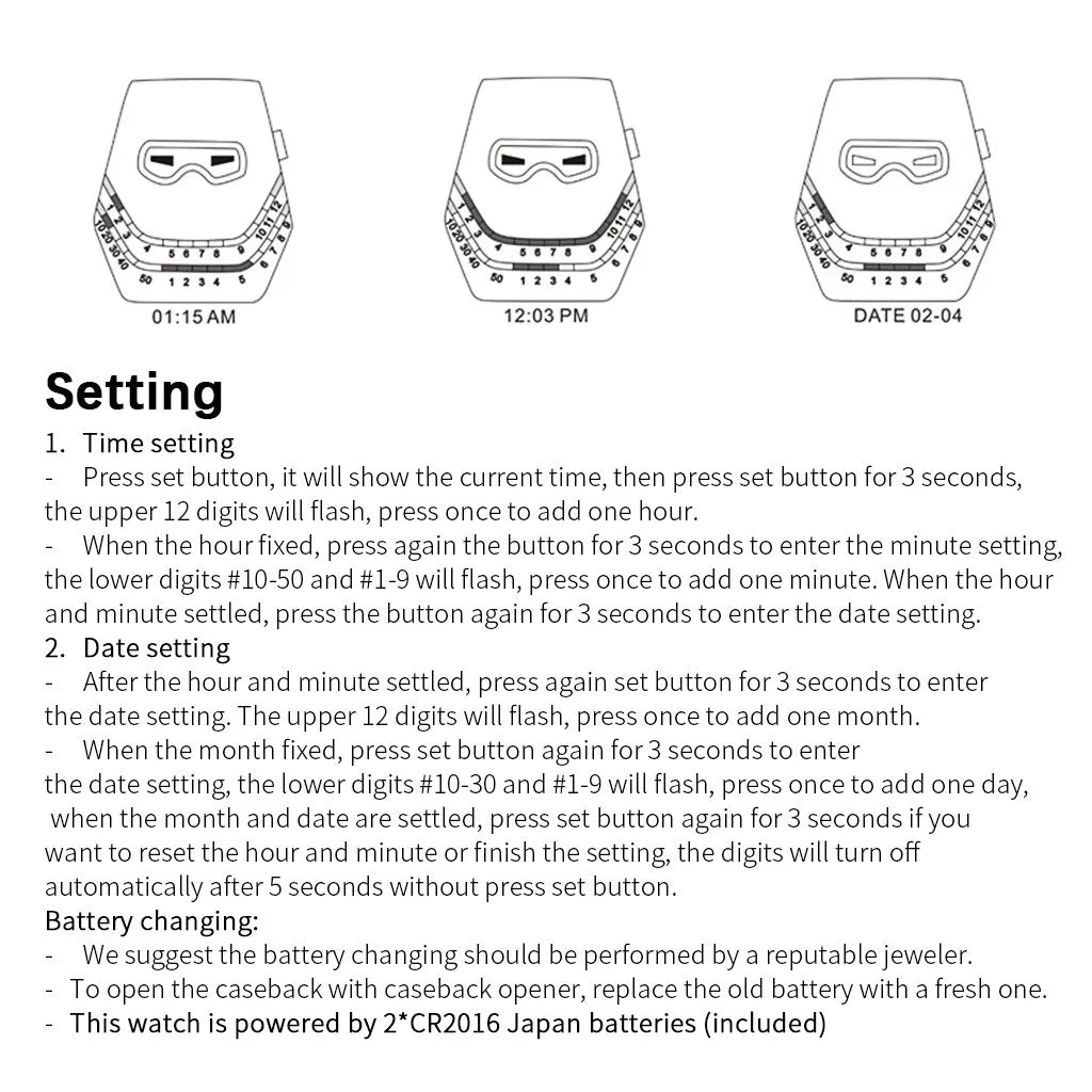 Personalized Men's Watch Men Led Watches Unique Dial Black Stainless Steel Multifunctional Electronics Wristwatches Reloj Hombre