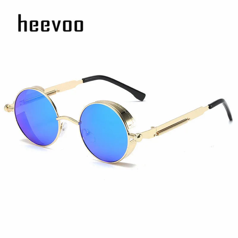 Metal Steampunk Sunglasses Men Women Fashion Round Glasses Brand Designer Vintage Sun Glasses High Quality Oculos de sol UV400