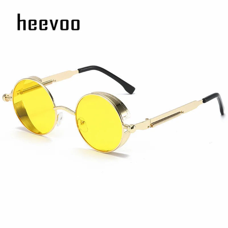 Metal Steampunk Sunglasses Men Women Fashion Round Glasses Brand Designer Vintage Sun Glasses High Quality Oculos de sol UV400
