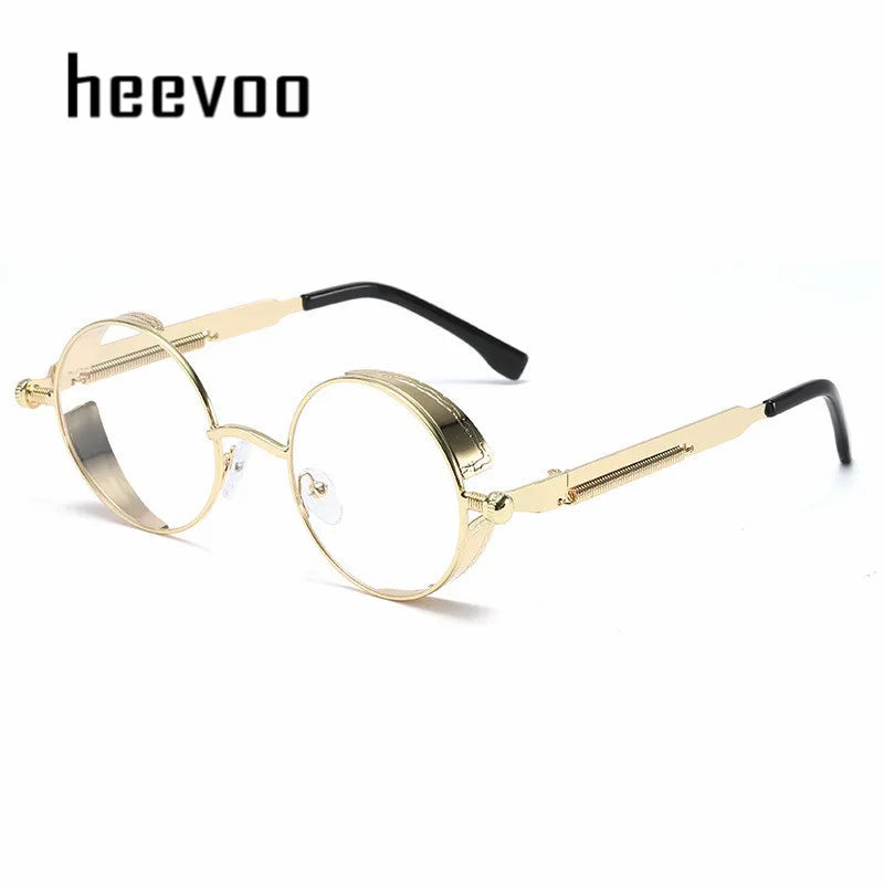 Metal Steampunk Sunglasses Men Women Fashion Round Glasses Brand Designer Vintage Sun Glasses High Quality Oculos de sol UV400