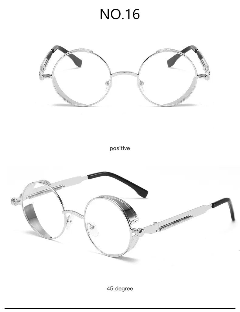 Metal Steampunk Sunglasses Men Women Fashion Round Glasses Brand Designer Vintage Sun Glasses High Quality Oculos de sol UV400