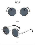 Metal Steampunk Sunglasses Men Women Fashion Round Glasses Brand Designer Vintage Sun Glasses High Quality Oculos de sol UV400