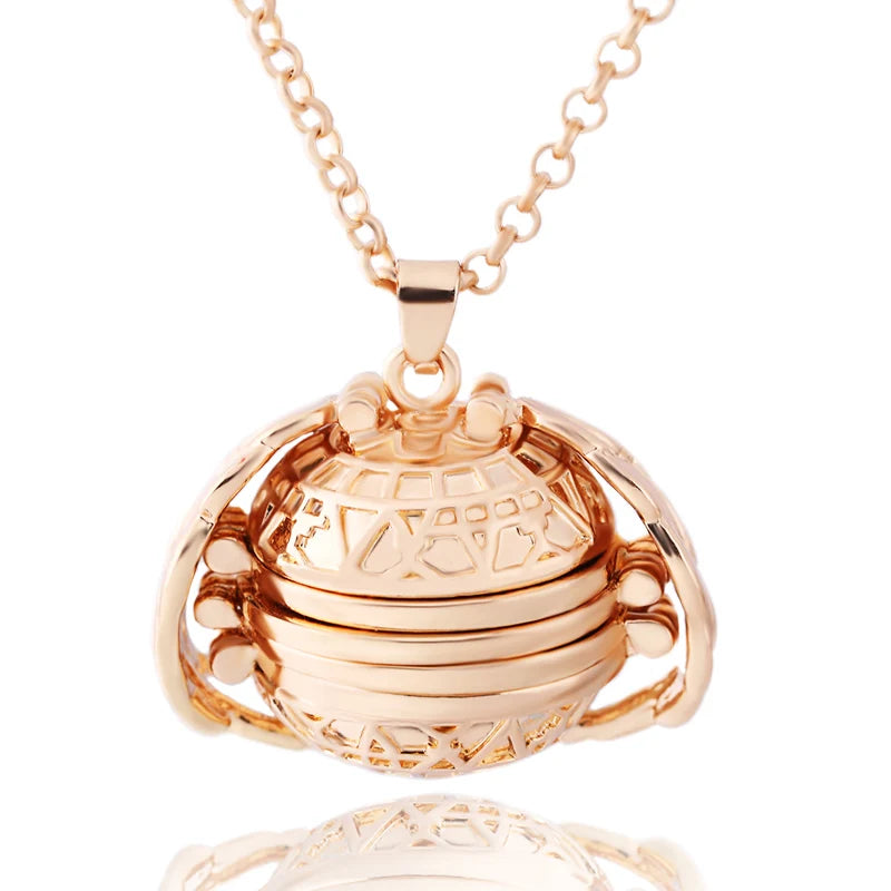 DIY Flash Memory Photo Pendant Jewelry Antique Metal Four-Color Angel Wings Locket Necklace Fashion Women Romantic Accessories