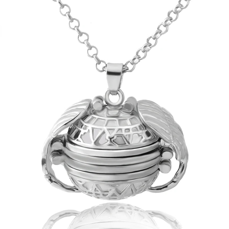 DIY Flash Memory Photo Pendant Jewelry Antique Metal Four-Color Angel Wings Locket Necklace Fashion Women Romantic Accessories