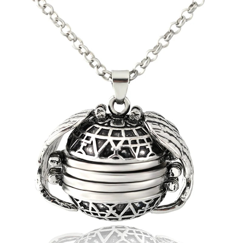 DIY Flash Memory Photo Pendant Jewelry Antique Metal Four-Color Angel Wings Locket Necklace Fashion Women Romantic Accessories