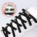 4Pcs/1Pair 100cm Elastic No Tie Shoelaces Metal Lock Shoe Laces For Kids Adult Sneakers Quick Shoelaces Semicircle Shoestrings
