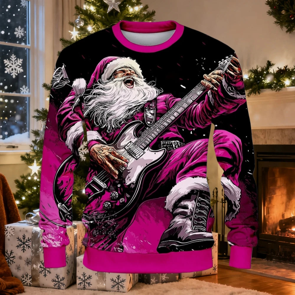 Christmas Men Women Sweatshirt 3D Printed Santa Claus Ugly Christmas Sweater Trendy Street Style Autumn Winter Casual Loose Tops