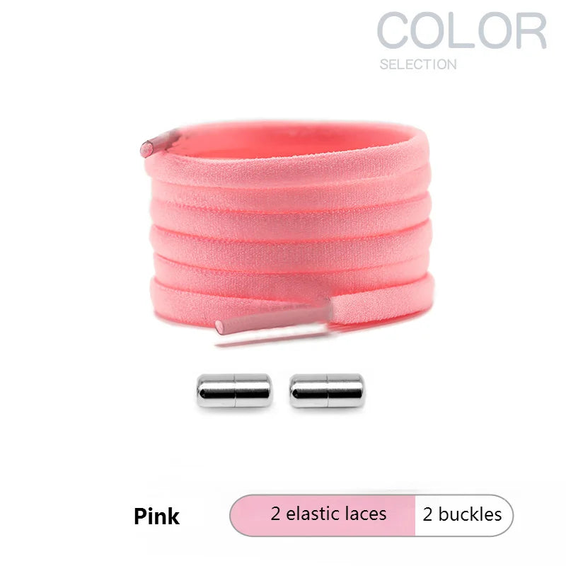 4Pcs/1Pair 100cm Elastic No Tie Shoelaces Metal Lock Shoe Laces For Kids Adult Sneakers Quick Shoelaces Semicircle Shoestrings