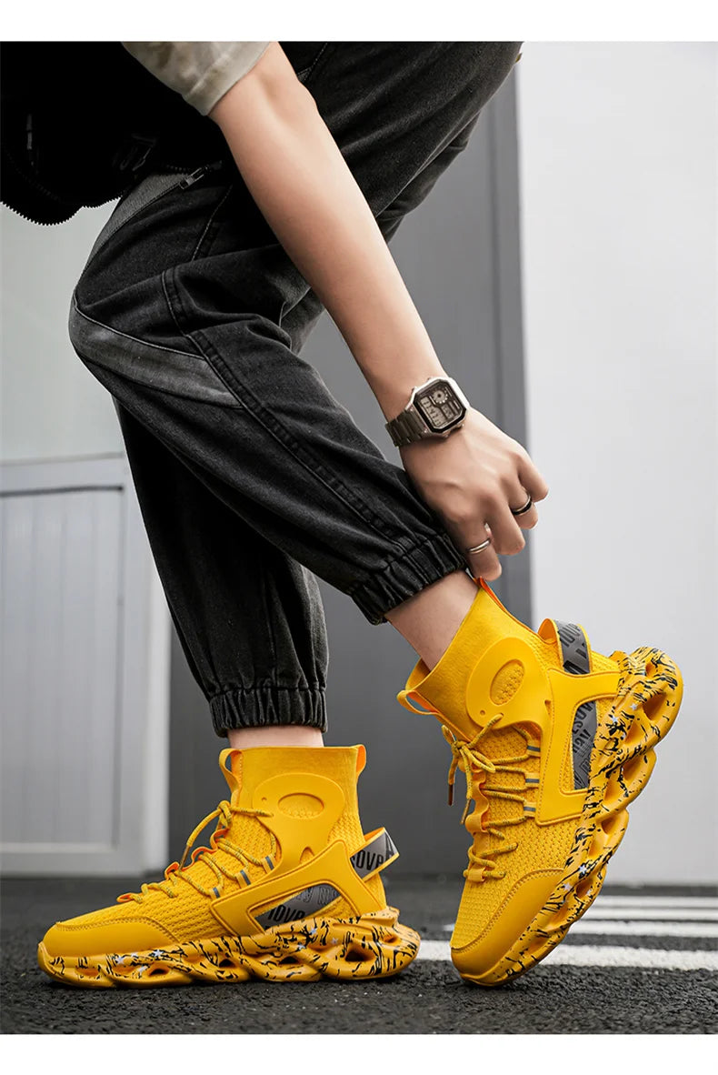 Street Red High Top Sneakers Man Fashion Platform Designer Running Shoes For Men Original Breathable Casual Men's Sports Shoes