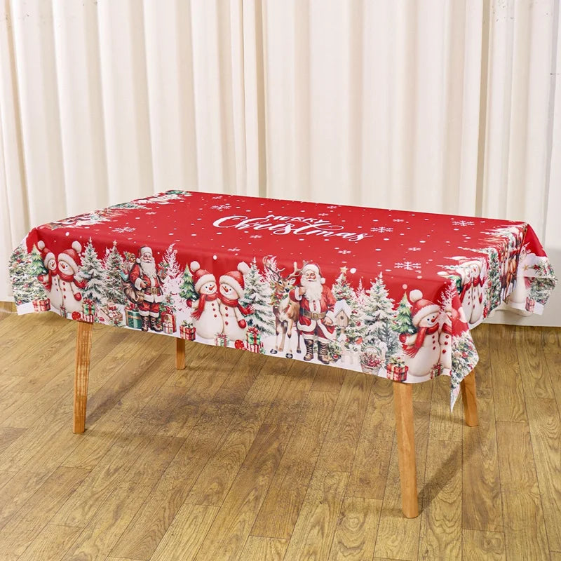 Christmas Tablecloth Christmas Decorations for Home 2025 Xmas Gifts Navidad New Year Winter Holiday Kitchen Dining Table Cover