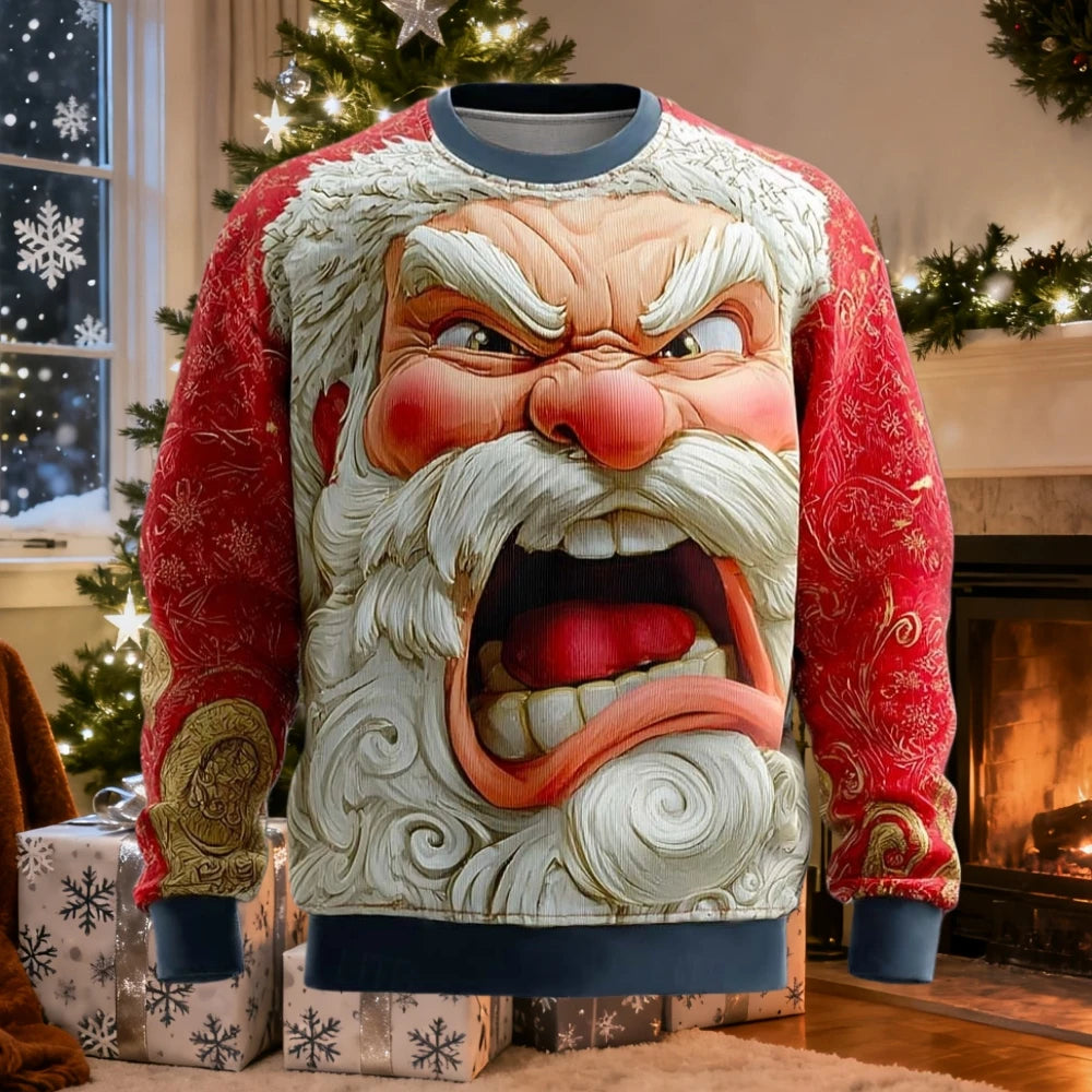 Christmas Men Women Sweatshirt 3D Printed Santa Claus Ugly Christmas Sweater Trendy Street Style Autumn Winter Casual Loose Tops