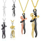 Fashion Couple Hug Pendant Necklace For Women Girls Wedding Chain Necklaces Party Valentine's Day Fashion Jewelry Gifts