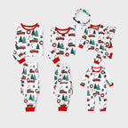 Family Matching Christmas Pajamas 2025 New Xmas Tree Car Print Dad Mommy And Me Christmas Costume Dog Clothes