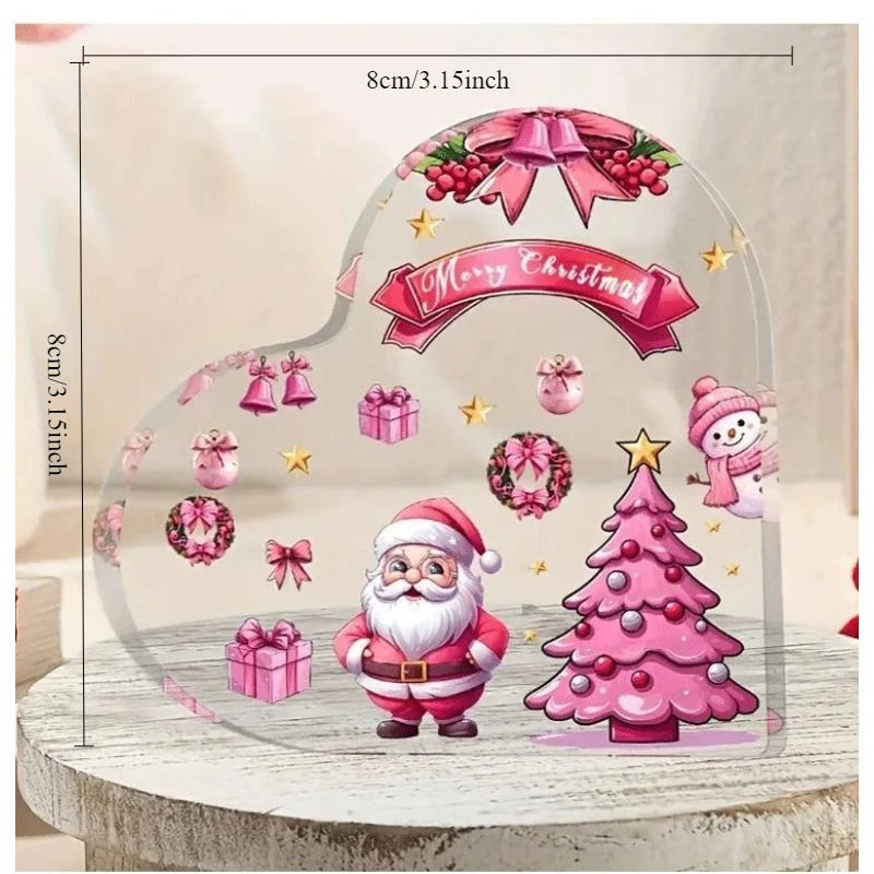 Cute Heart Shaped Christmas Decorations for Dining Table Desk Shelf Home Xmas Birthday Valentine Gifts for Mom Friend Girl