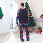 Christmas Family Matching Sets 2025 Father Mother Children Cartoon Pajamas+Pants 2Pcs Xmas Parent-Children Homewear Clothes Suit