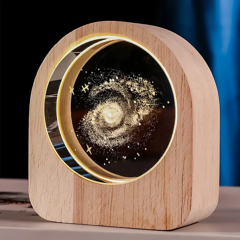 3D Laser Engraved Solar System Astronomy Crystal Glass Desktop Decoration Ornaments Valentine's Day Birthday Gift