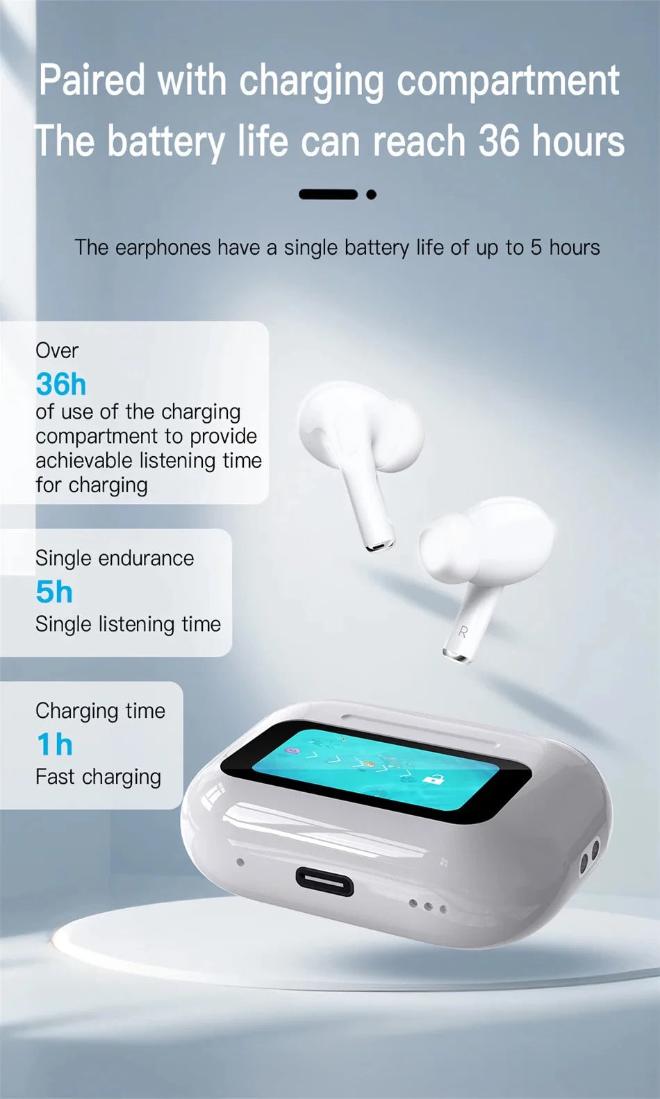 New Top A9pro Configuration Bluetooth Lcd Smart Color Screen Wireless Active Noise Reduction Super Long Battery Lifeheadset