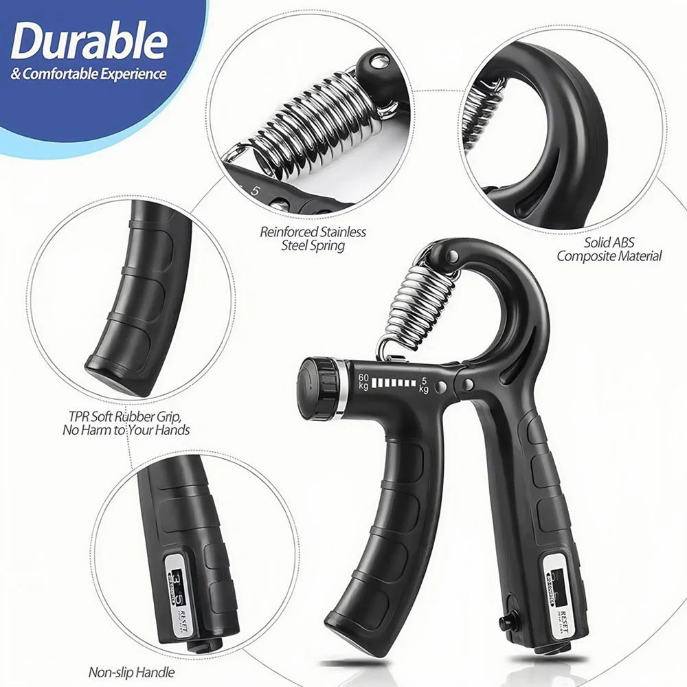 5-60Kg Adjustable Grip Strength Trainer 6 Pack Finger Exerciser Hand Grip Strengthener for Muscle Building and Injury Recover