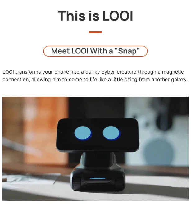 looi robot smartphone looi robot chatgpt large model English voice dialogue visual recognition interactive smart toy gift