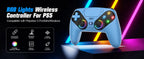 RGB Lights Wireless Controller For PS5/Playstation 5 Pro/Slim/PC Console Gamepads W/ Hall Effect Turbo Vibration Game Joystick
