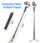 Handheld 3-Axis Gimbal Stabilizer for iPhone & Android, Anti-Shake Phone Holder with Tripod, for Vlogging & Video Recording