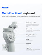 TOKQI M01 3-Axis Anti-Shake Handheld Gimbal Phone Stabilizer Foldable Holder Selfie Tripod with Fill Light for iPhone Smartphone