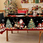 Christmas Tablecloth Santa Snowman Table Cover Christmas Party Table Decorations for Home 2025 Navidad Notal Noel Xmas Ornaments