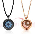 TOTWOO Sun & Moon Touch Necklaces with Agate Vibration & Light Up Necklace For Long Distance Relationship Gifts Couples Necklace