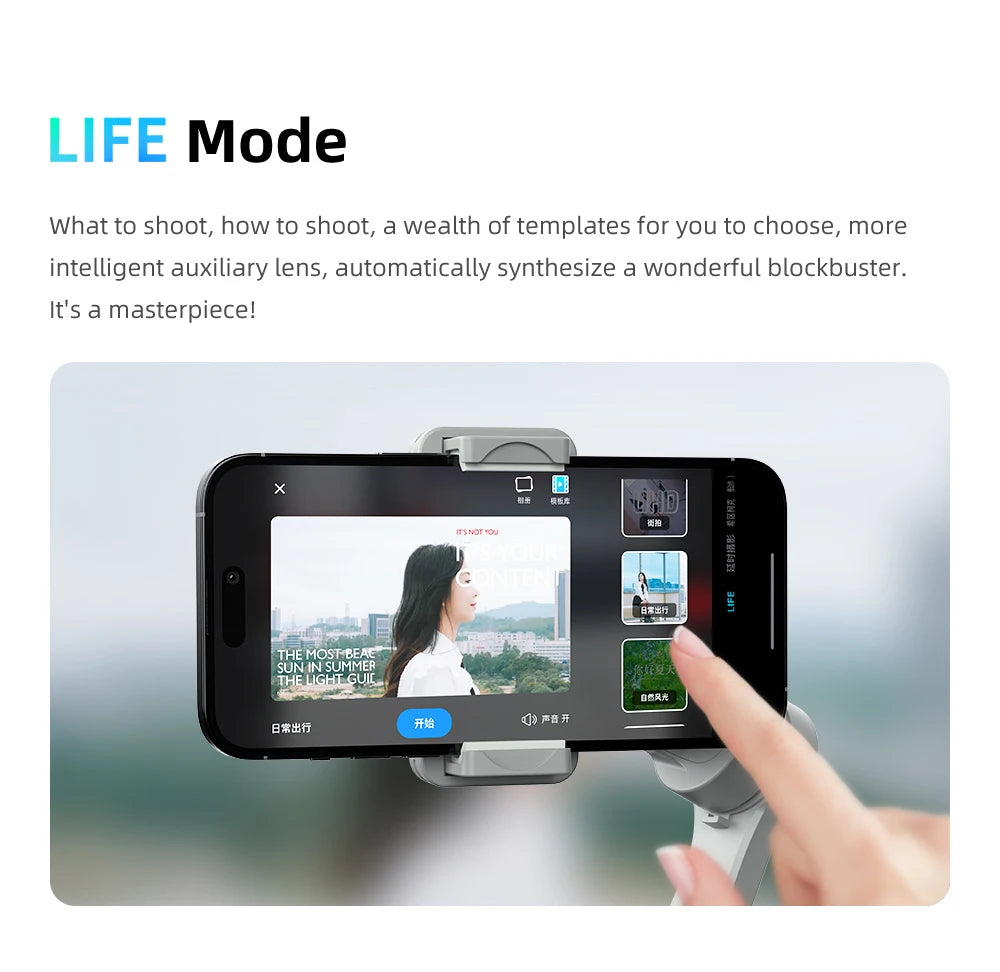 TOKQI M01 3-Axis Anti-Shake Handheld Gimbal Phone Stabilizer Foldable Holder Selfie Tripod with Fill Light for iPhone Smartphone