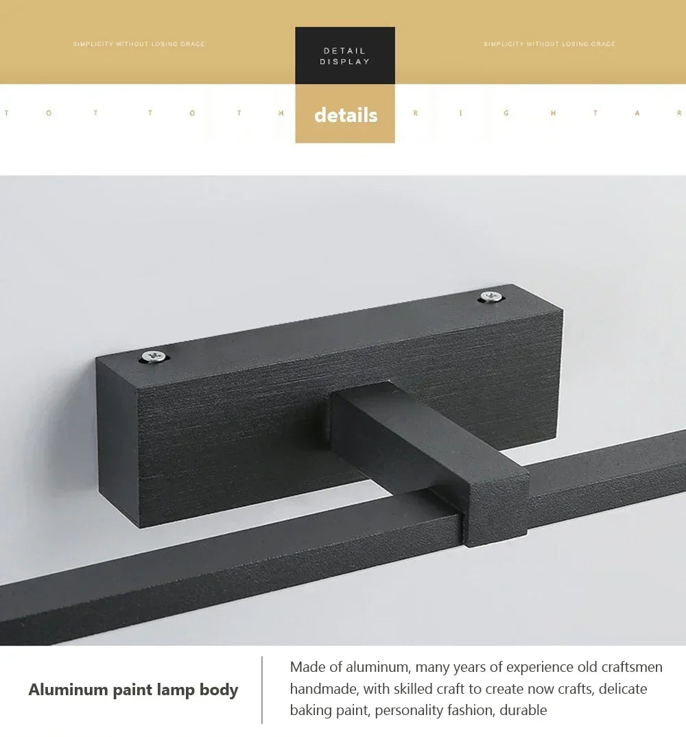 DINDALLED LED Bathroom Mirror Light, Modern Wall Sconce for Vanity Bedroom, Aluminum Home Decoration Line Lamp Fixture