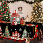 Christmas Tablecloth Santa Snowman Table Cover Christmas Party Table Decorations for Home 2025 Navidad Notal Noel Xmas Ornaments