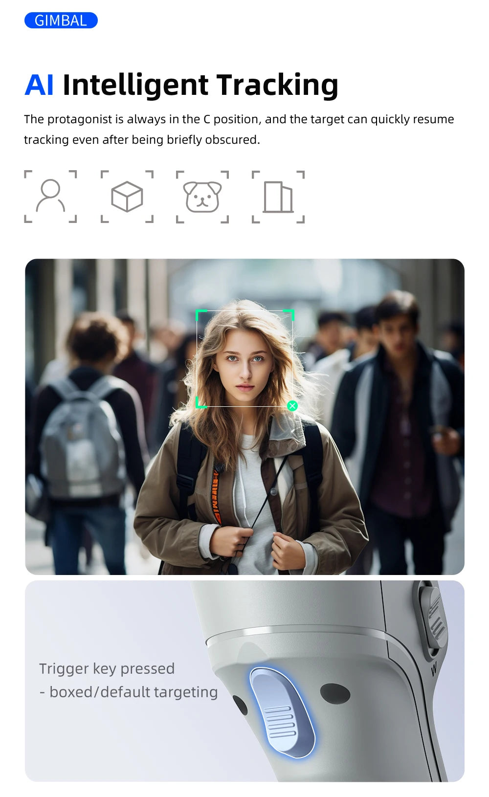 TOKQI M01 3-Axis Anti-Shake Handheld Gimbal Phone Stabilizer Foldable Holder Selfie Tripod with Fill Light for iPhone Smartphone