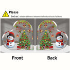 1pc Christmas Gift for Friends,Sister,Acrylic Heart-Shaped Plaque with Snowman and Christmas Tree Office Home Decor,Holiday Gift